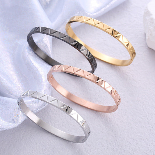 Wavy V Shape Stainless Steel Bracelets