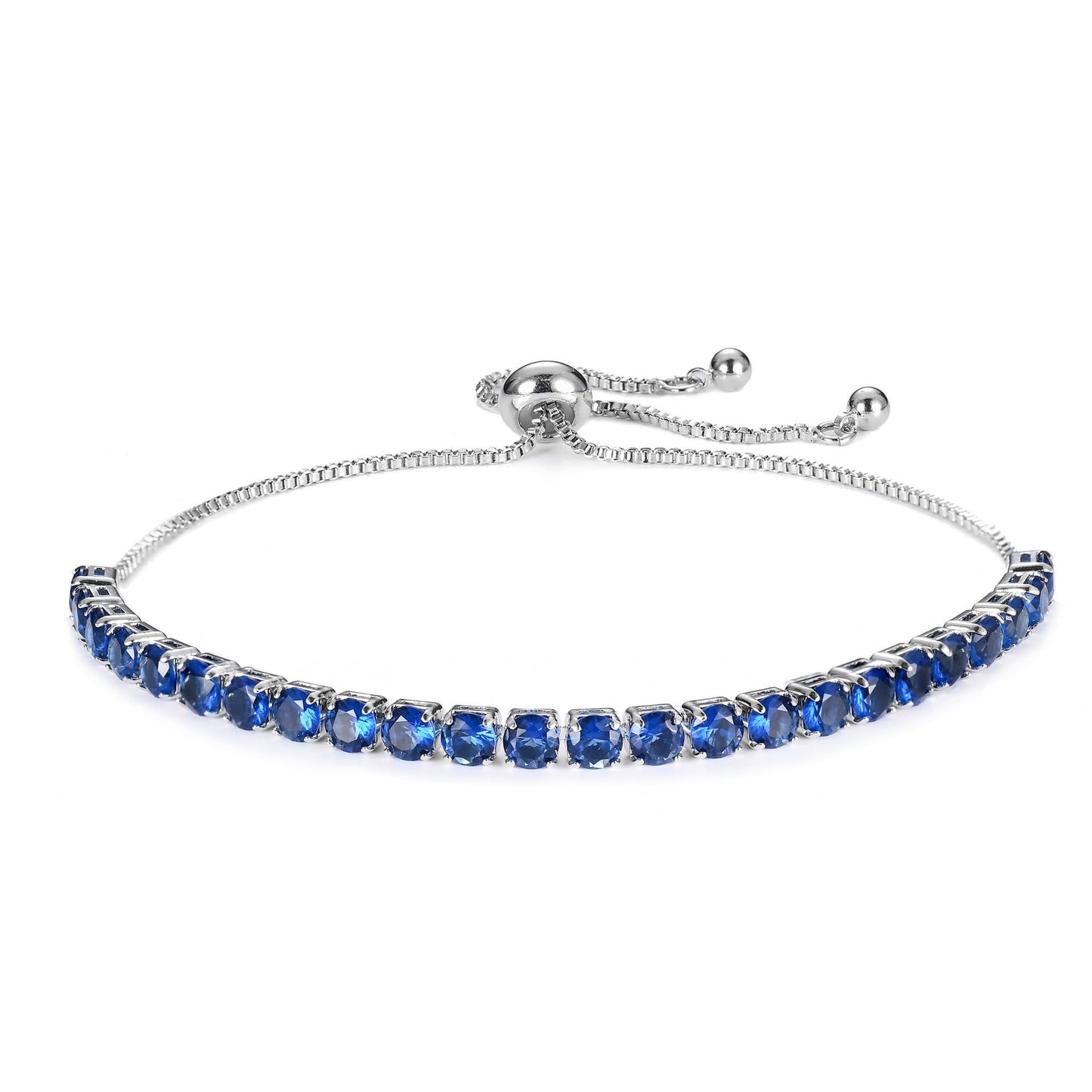 Alloy 4mm round single row full diamond bracelet (Minimo de Compra 2) MIC-LinD007