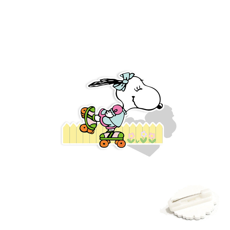 Acrylic cartoon cute Snoopy brooch (Minimo de compra 2) MIC-WeiJ001