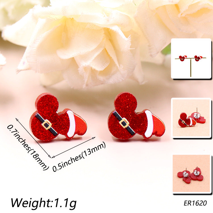 Acrylic Christmas Hat Earrings (Minimo de compra 5) MYA-XiaoY062