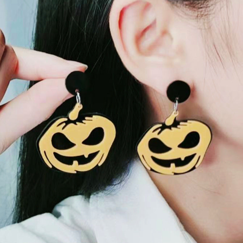 Acrylic Halloween Pumpkin earrings (Minimo de Compra 2) MYA-DuA033