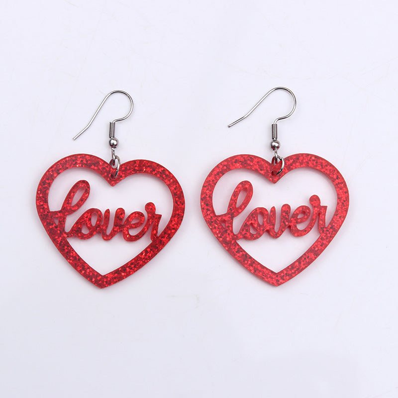 Acrylic Halloween Love Letter Earrings (Minimo de Compra 2) MIC-DuA024