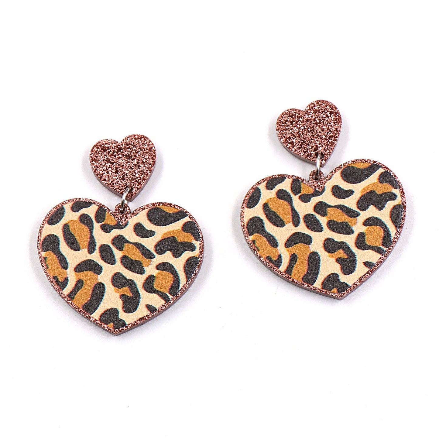 Acrylic love leopard earrings Minimo de compra 5 MIC-XiaoY011