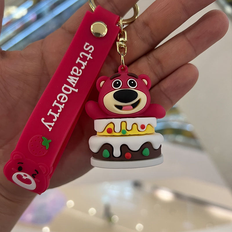 PVC cartoon creative strawberry bear keychain MIC-MiaoY086