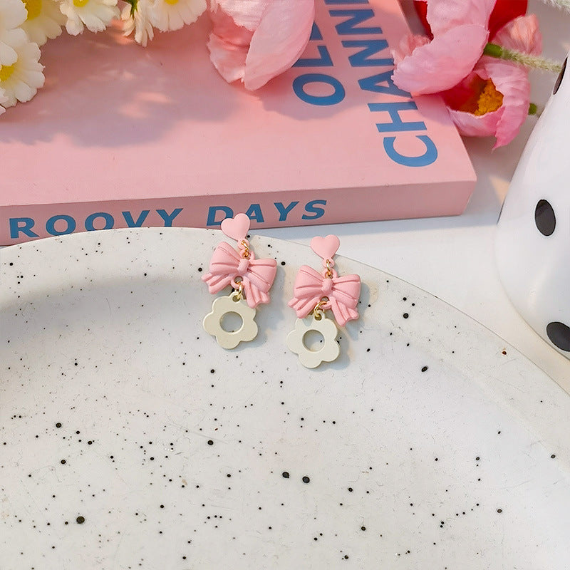 Alloy macaron pink earrings (Minimo de Compra 5) MIC-JiuY062