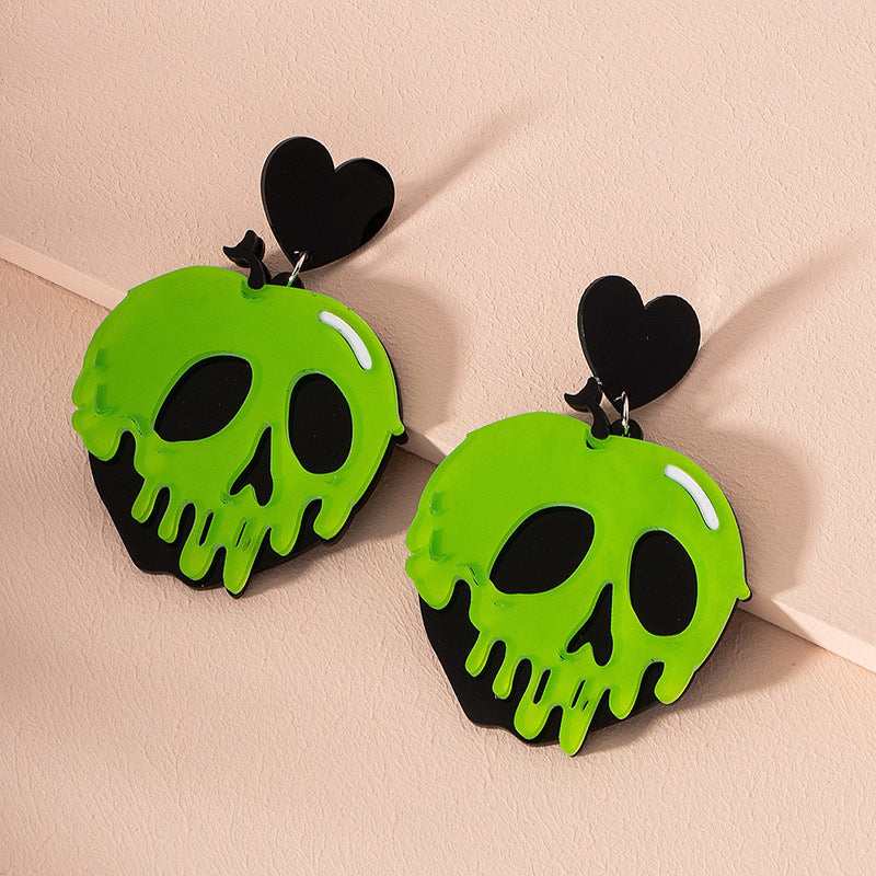 Alloy skull head earrings (Minimo de compra 2) MIC-HLM015