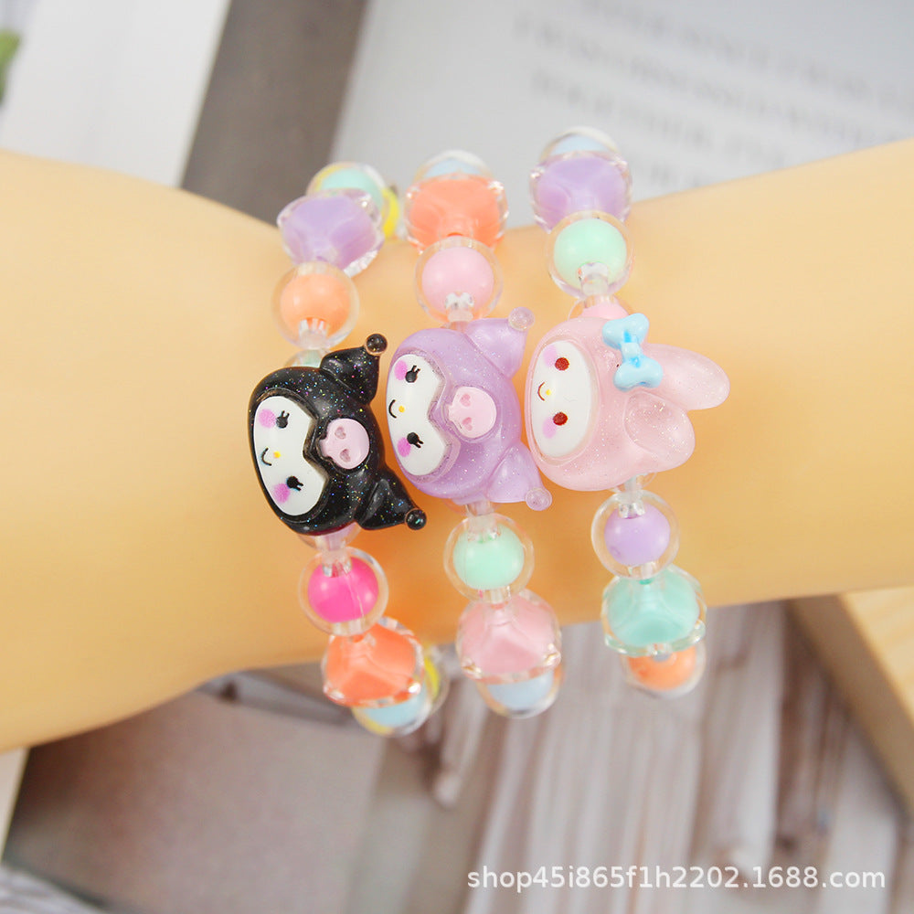 Alloy jelly colored bead bracelet MIC-QiX002