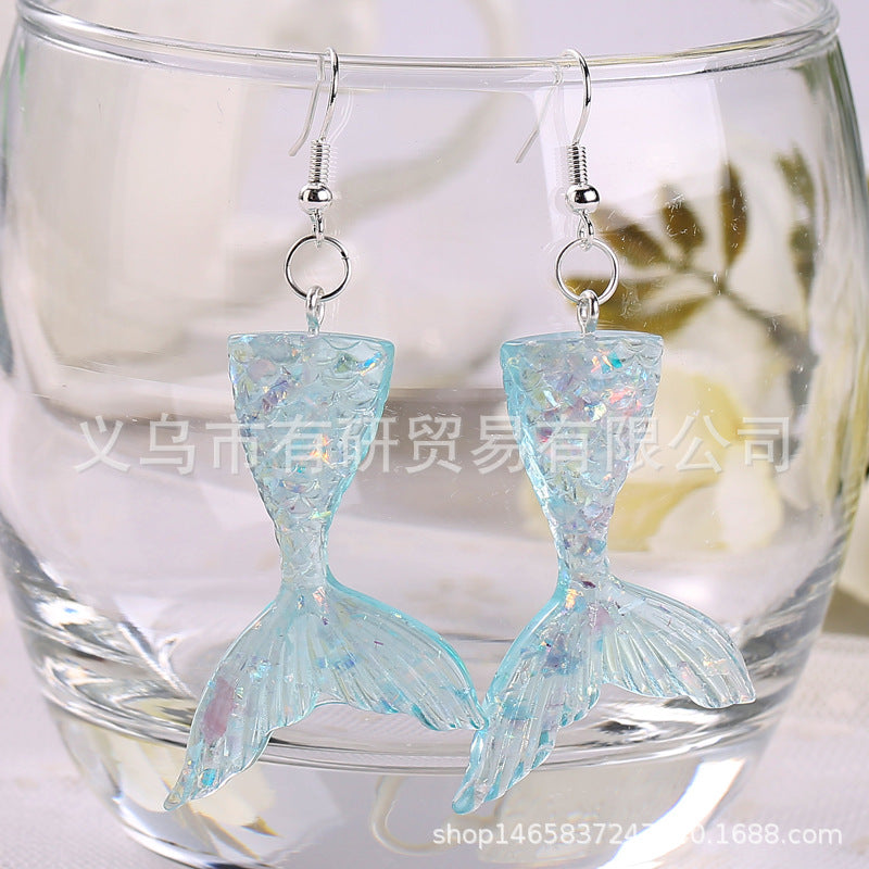 Acrylic sequin simulation mermaid earrings (Minimo de Compra 2) MIC-YouY015