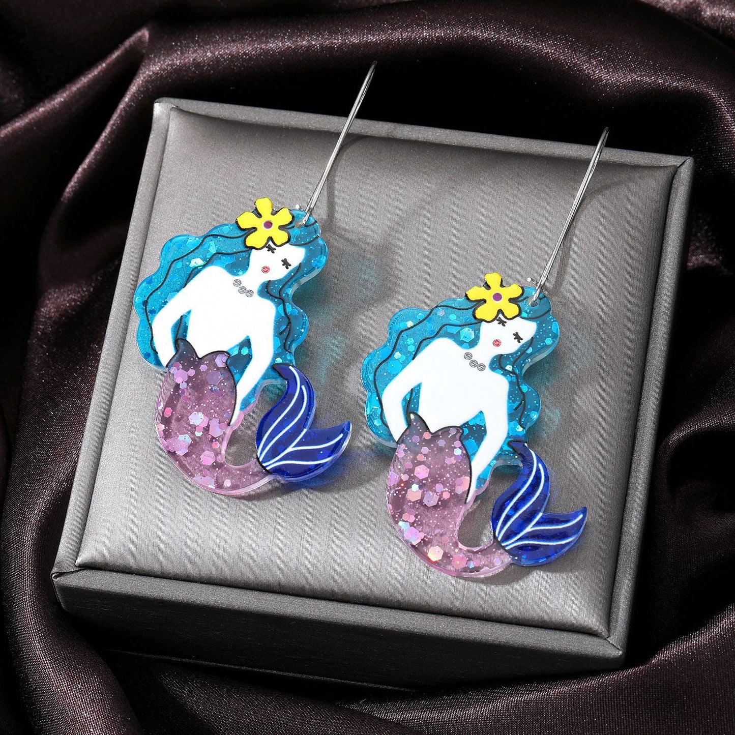 Acrylic Mermaid Princess Earrings (Minimo de Compra 3) MIC-JueJ001