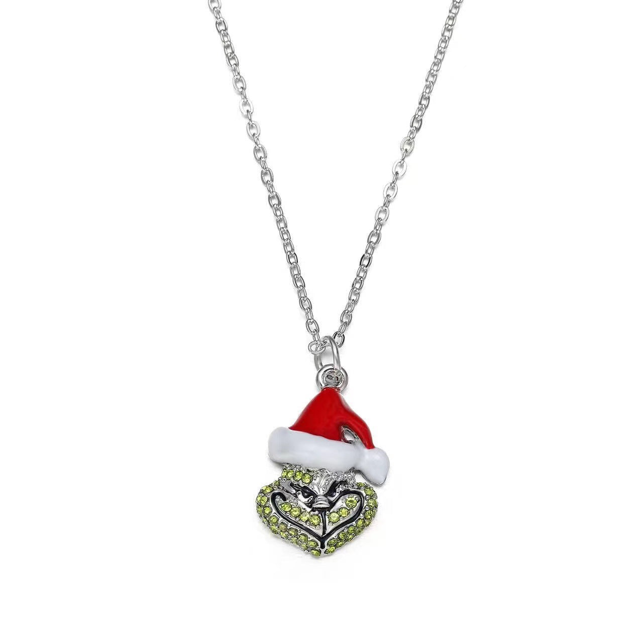 Santa Claus Red Hat Alloy Diamond Necklace Minimum order quantity ≥ 2 MYA-JunZ004