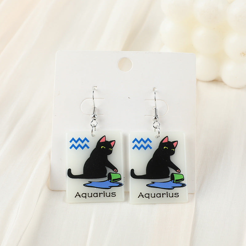 Acrylic constellation luminous cat earrings (Minimo de Compra 2) MYA-YueZ002