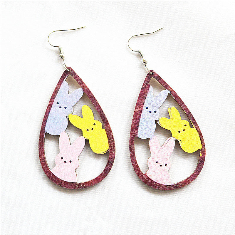 Alloy water droplet hollow earrings MIC-XieN048