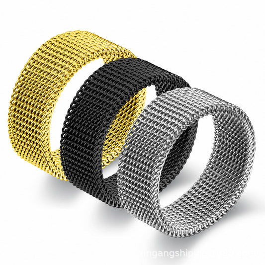 Ring Stainless Steel Tricolor Mesh XinG008