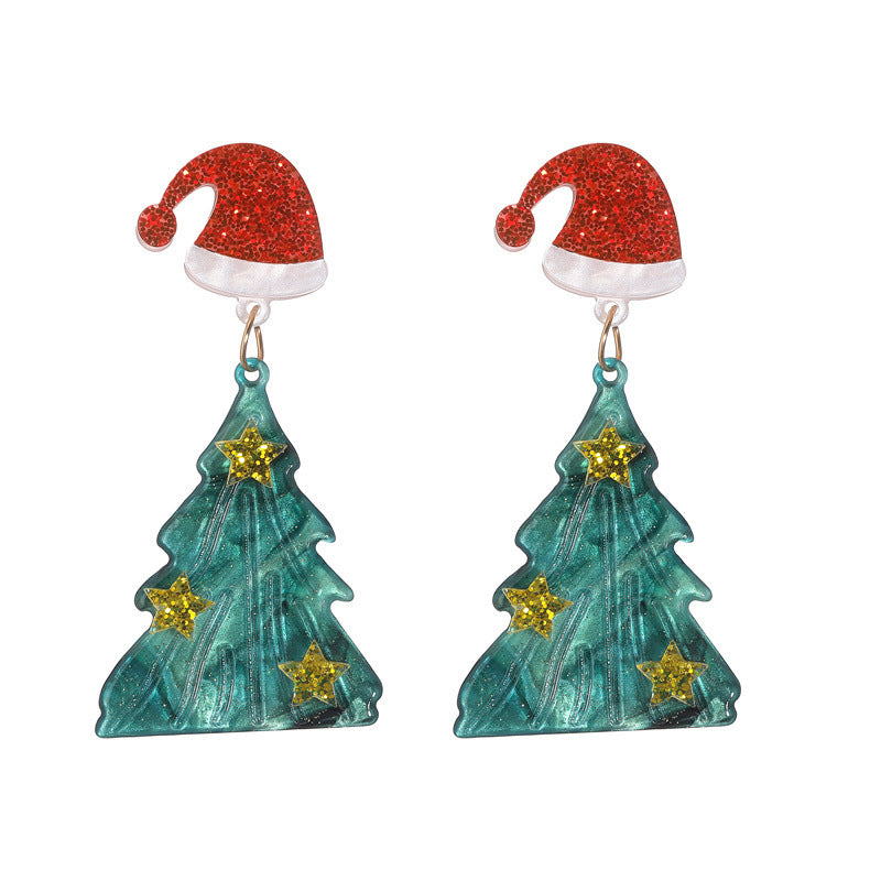 Acrylic Christmas Tree Earrings  (Minimo de Compra 2) MIC-MiL005