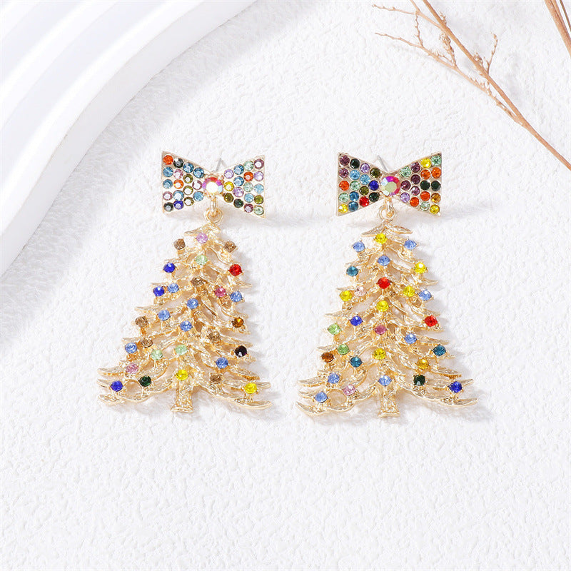 Alloy cartoon Christmas tree tassel earrings MIC-ChuY011