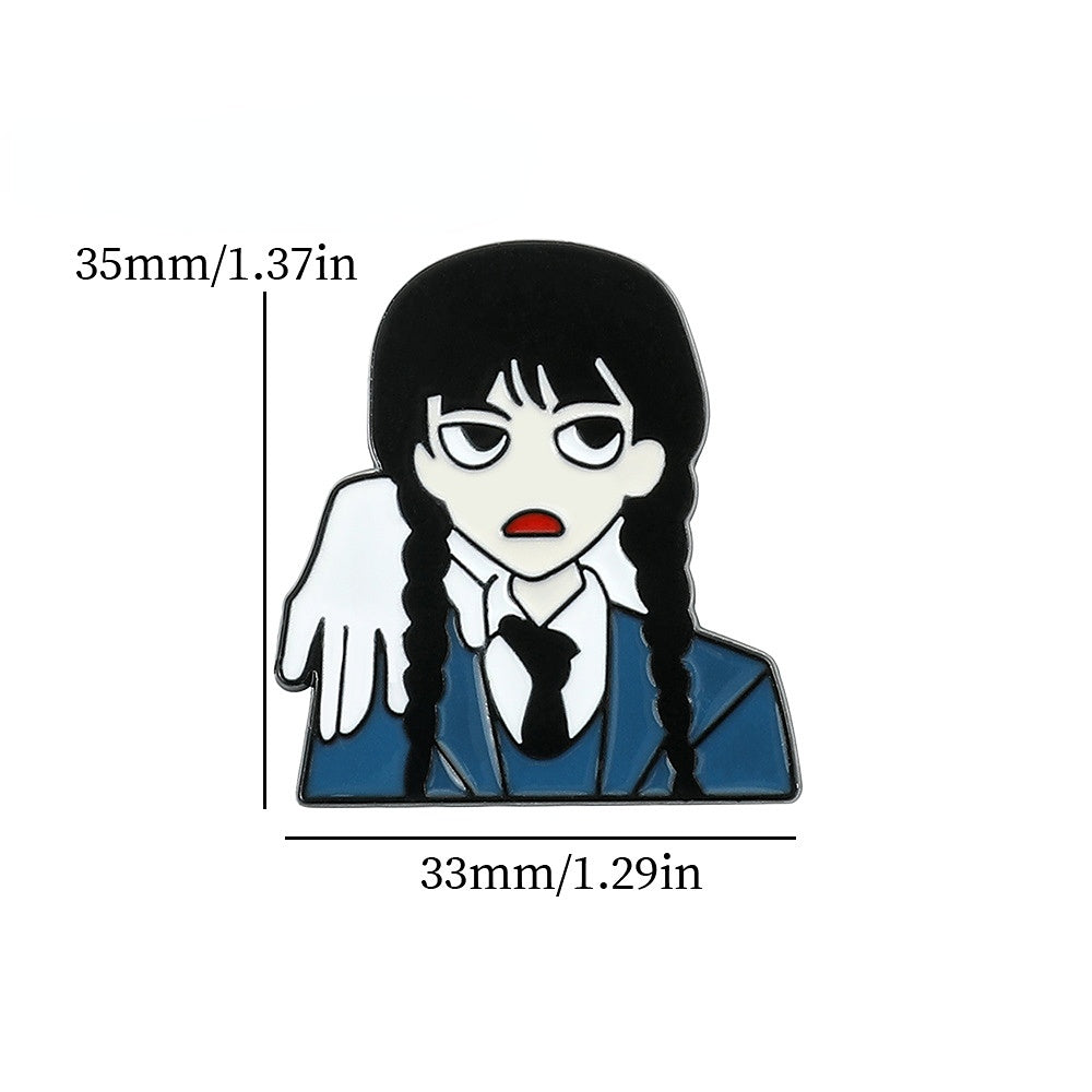 Alloy black Wednesday black and white brooch (Minimo de compra 5) MIC-YBY007