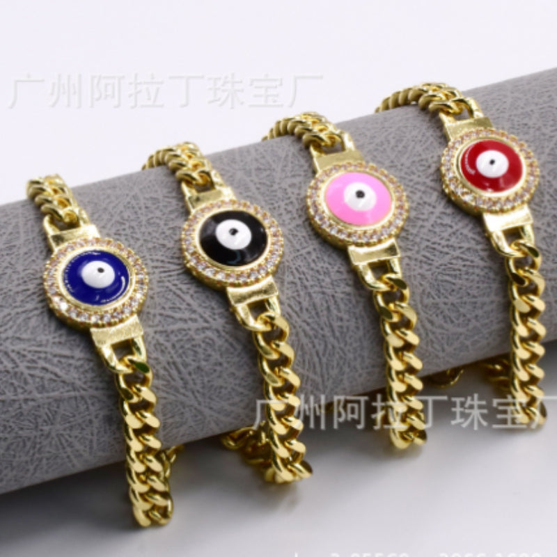 Bracelet Zircon Devil's Eye Zircon Bracelet INS Personality Simple ALD007