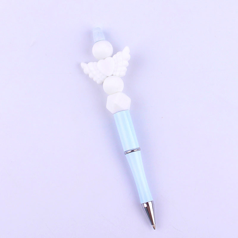 Beadable Pens Handmade Angel Silicone Beaded Ballpoint Pen GuangTian005