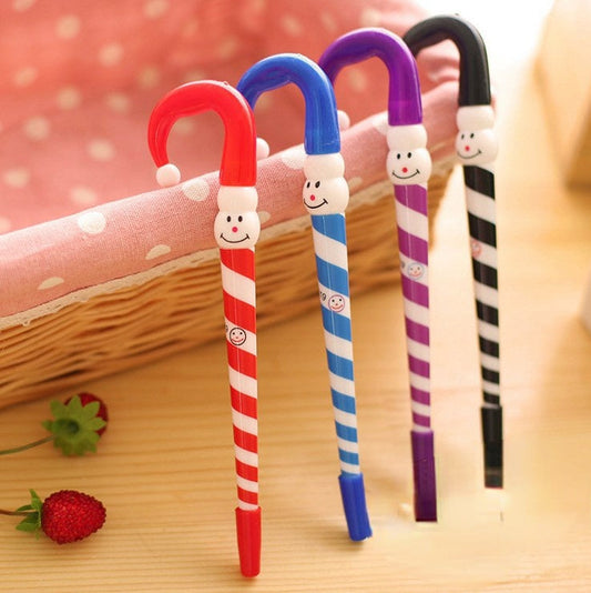 Ballpoint Pen Plastic Cartoon Christmas Snowman Cute Umbrella Pen CaiW011