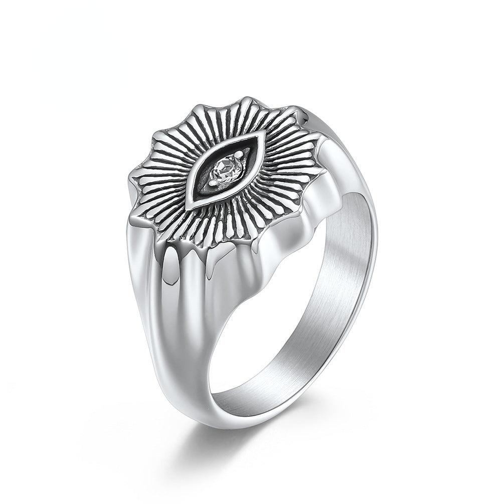 Ring Stainless Steel Eyes Titanium Steel Men PREMQIANF009