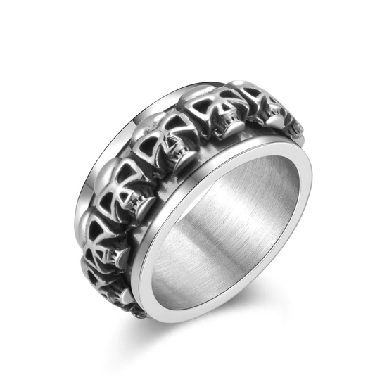 Skull Turns Stainless Steel Ring AiS001