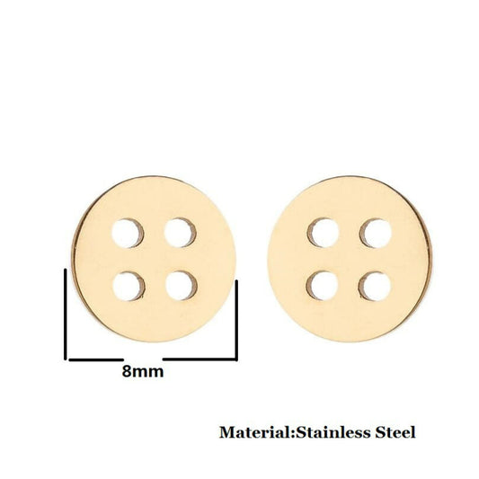 Stainless Steel Buttons Earrings SS033