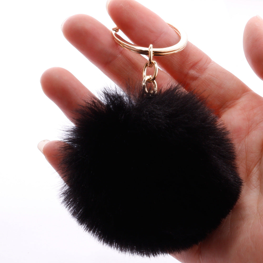 7CM round hair ball keychains MIC-YD020