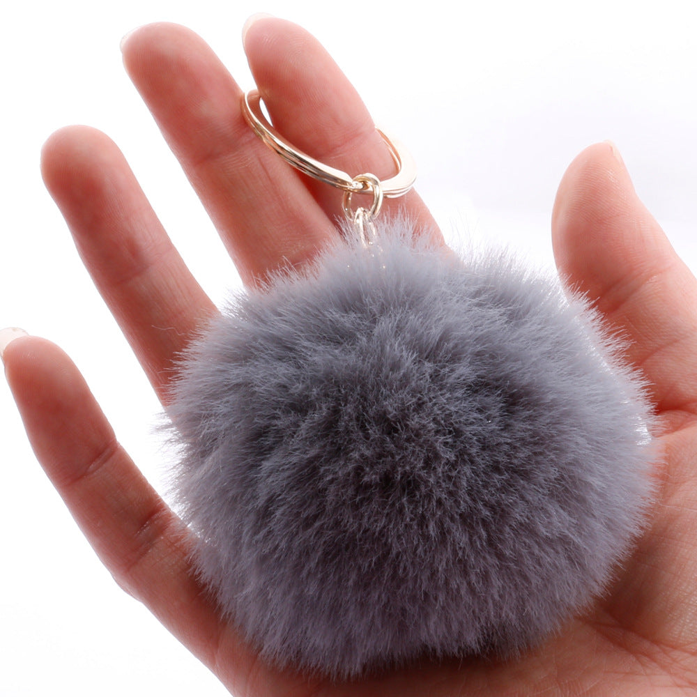 7CM round hair ball keychains MIC-YD020