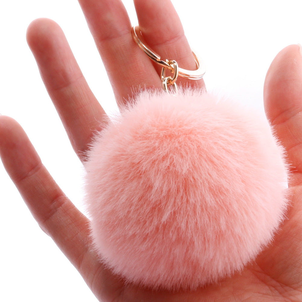 7CM round hair ball keychains MIC-YD020