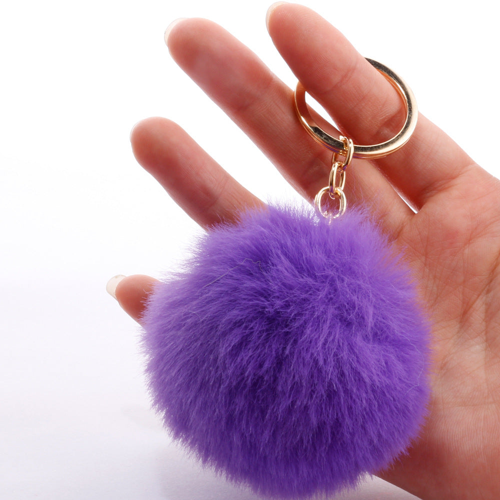 7CM round hair ball keychains MIC-YD020