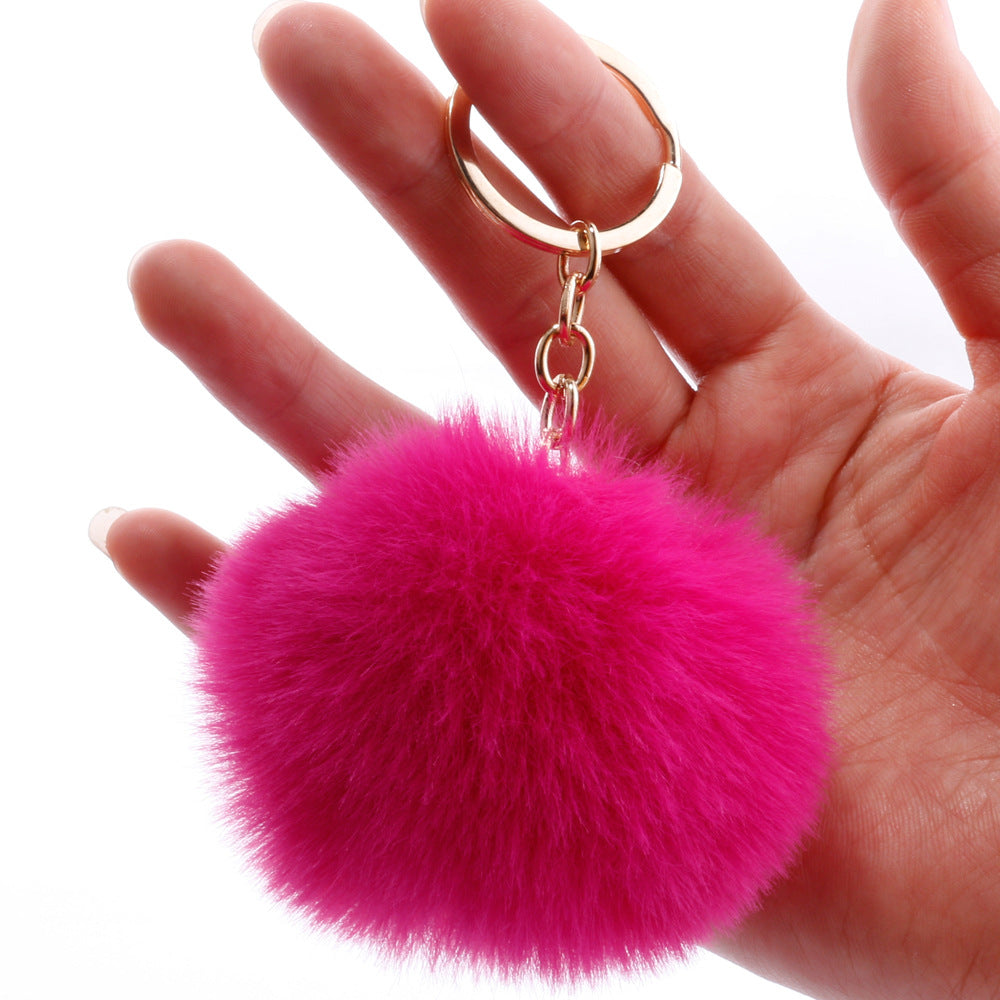 7CM round hair ball keychains MIC-YD020