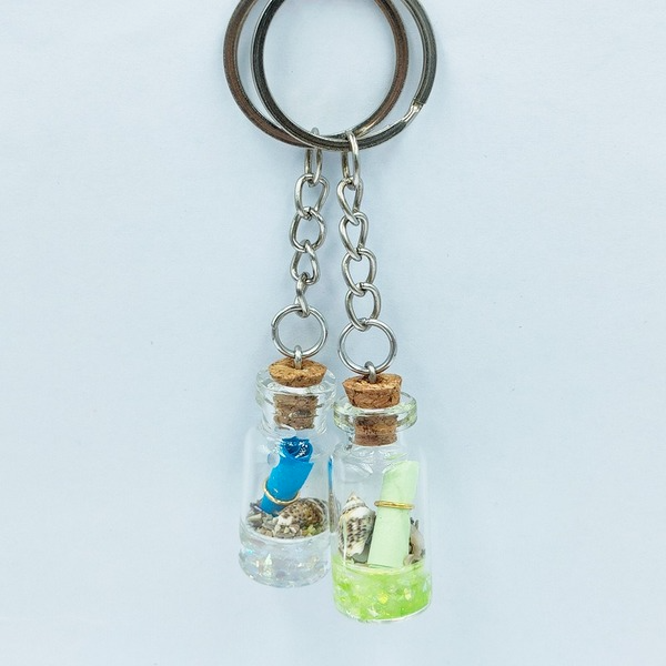 alloy PU leather plant flower bottle keychains MIC-YD010