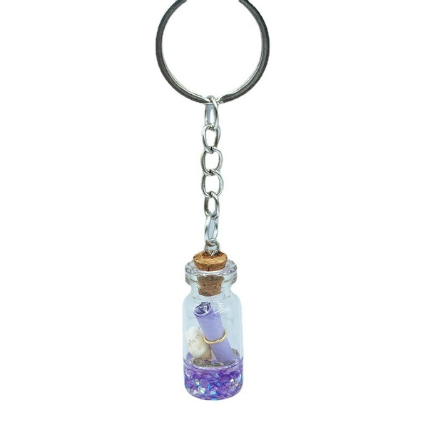 alloy PU leather plant flower bottle keychains MIC-YD010