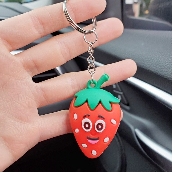 alloy soft glue simulation 3D avocado keychains YD005