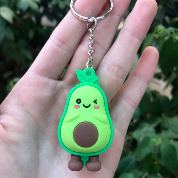 alloy soft glue simulation 3D avocado keychains YD005