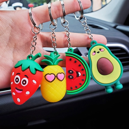 alloy soft glue simulation 3D avocado keychains YD005