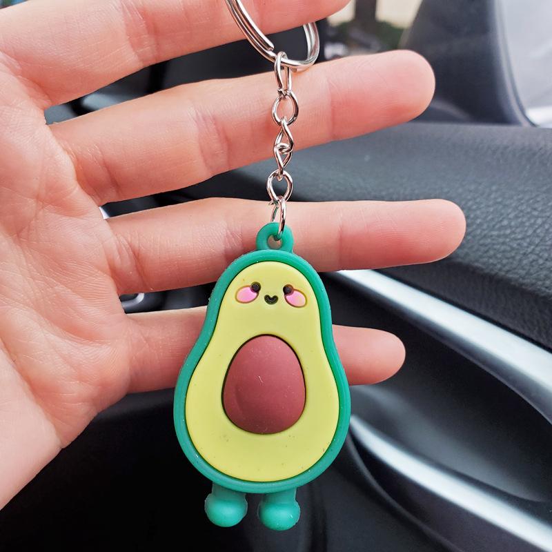 alloy soft glue simulation 3D avocado keychains YD005