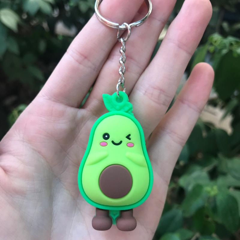 alloy soft glue simulation 3D avocado keychains YD005