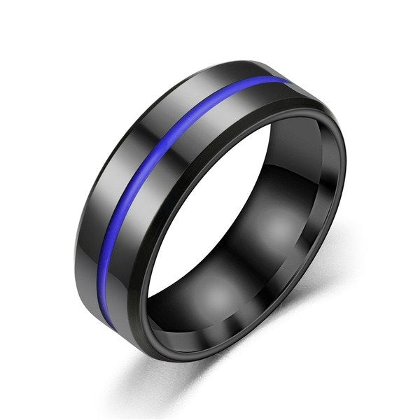 New black stainless steel ring TS061