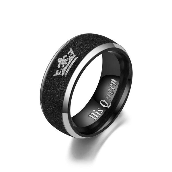 Stainless Steel Black Crown Ring TS016