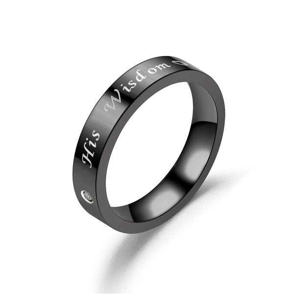 Stainless Steel Black Diamond Ring TS043