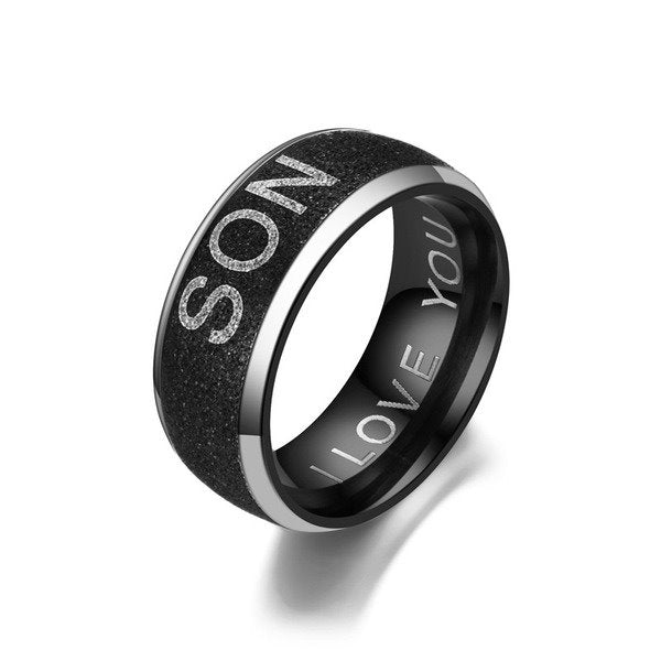 Stainless Steel Black Pearl Ring TS025