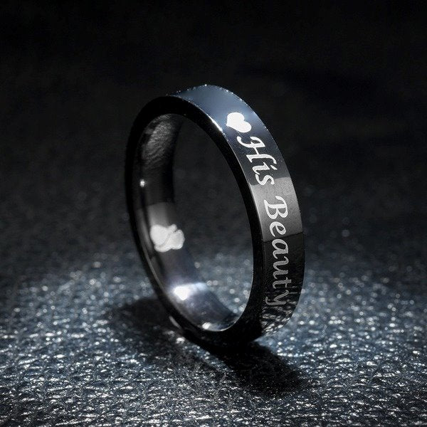 Stainless Steel Black Queen Ring TS039