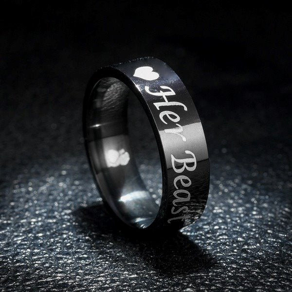 Stainless Steel Black Queen Ring TS039