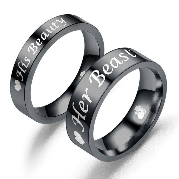 Stainless Steel Black Queen Ring TS039