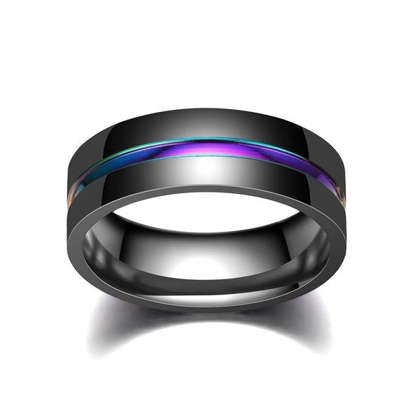 Stainless steel colorful men's ring TS003