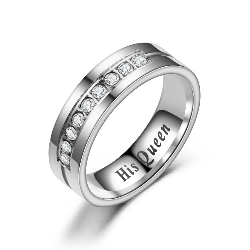 stainless steel diamond ring TS037