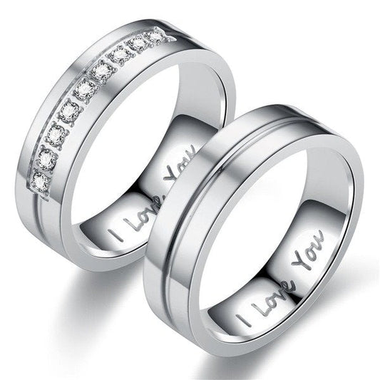 stainless steel diamond ring TS076