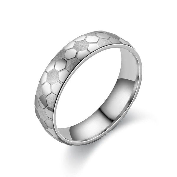 Stainless steel football ring TS017