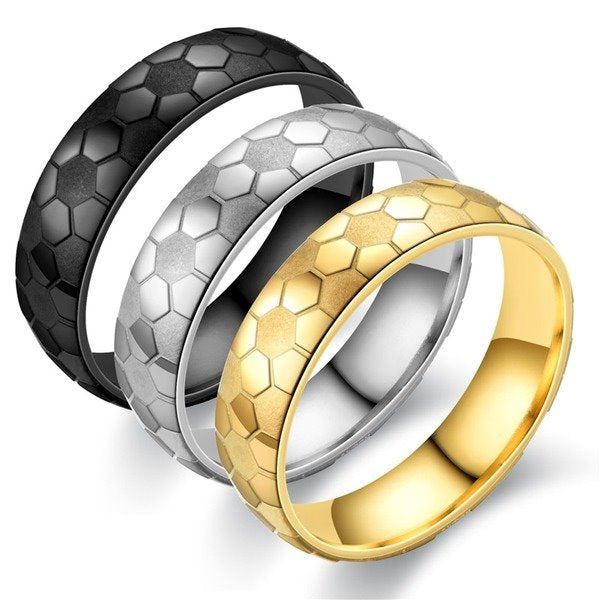 Stainless steel football ring TS017